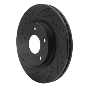 Chrysler 200 Brake Rotor - Front Left - R1 Concepts - Drilled & Slotted - Black - `07-`25